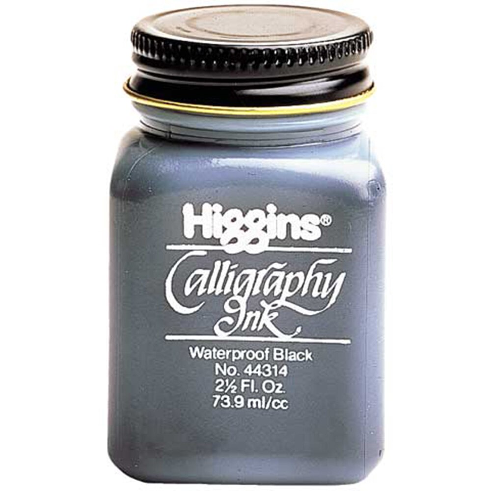 Black, Calligraphy, Waterproof, Art & School, Higgins, Ink, 2.5 ounce, 1810